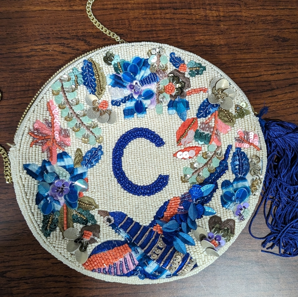 Anthropologie Monogram Embellished Bag